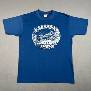 Vintage 80s Maui Hawaii T Shirt XL I Survived the Road to Hana Maui Made in USA